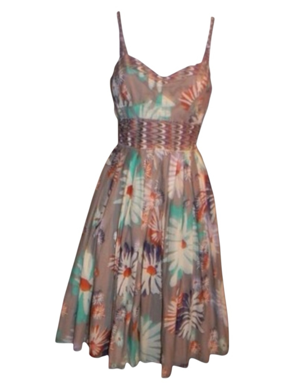 ARYEH / Anthropologie FLORAL  Fit and Flare Bohemian Midi DRESS Size Large New